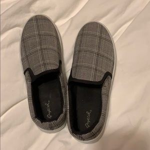 Plaid slip on shoes
